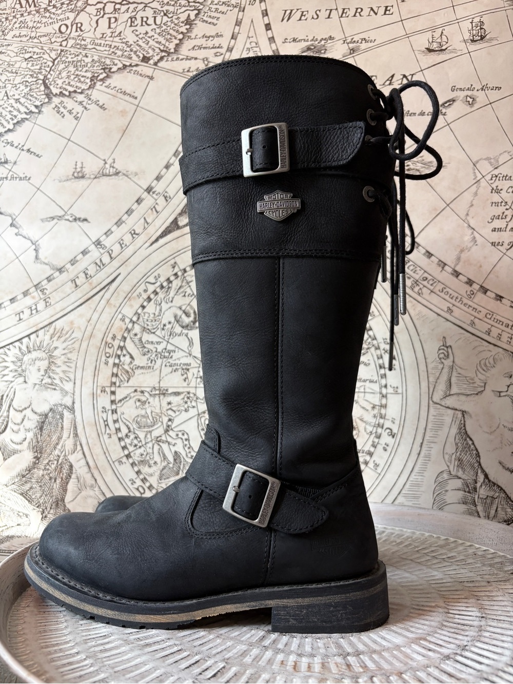 Harley Davidson size 8 Kirtland Black Knee High Riding Boots EUC - Picture 6 of 12